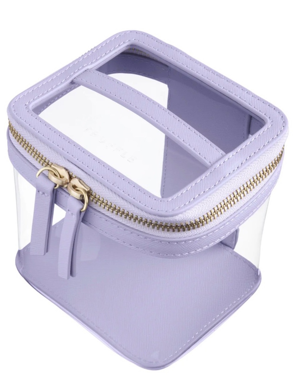 NEW Truffle clarity mini train case in lilac leather